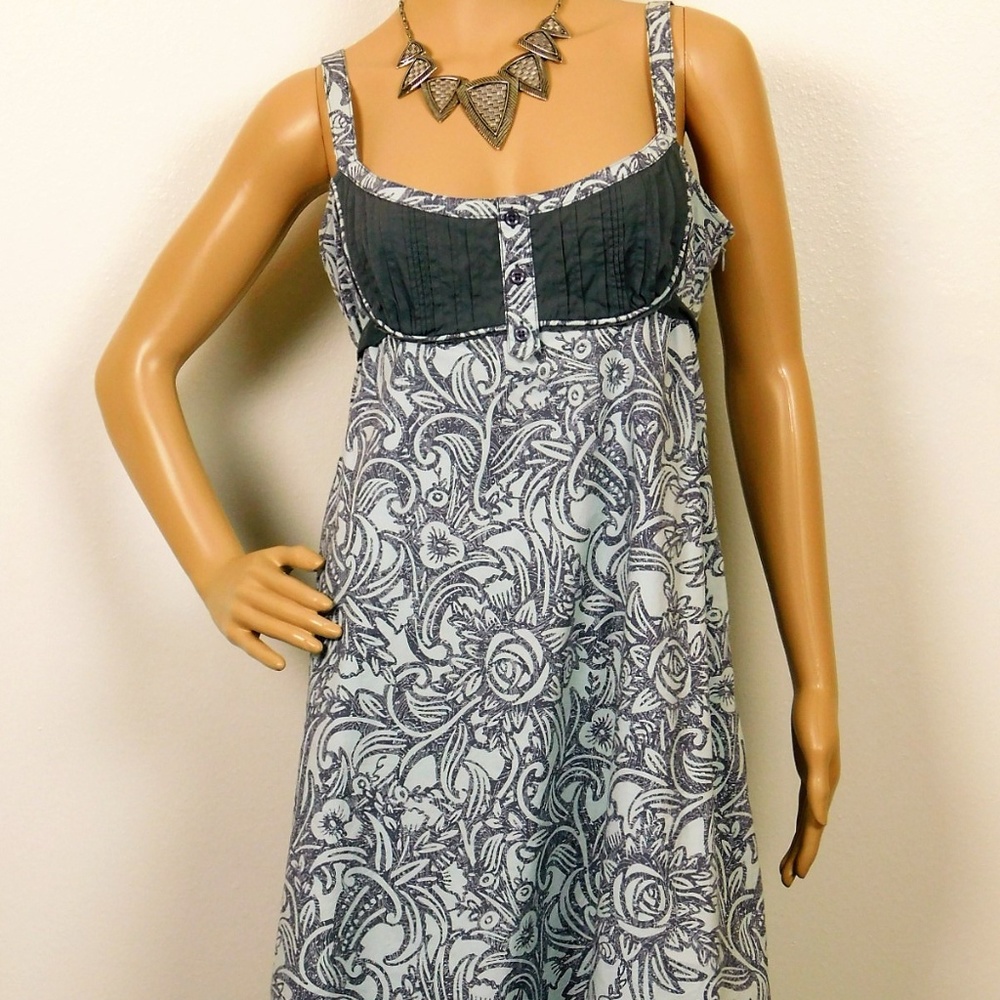 BCBG Smocked A-line Cotton Sun Dress‎ Jrs M 7/9 EUC